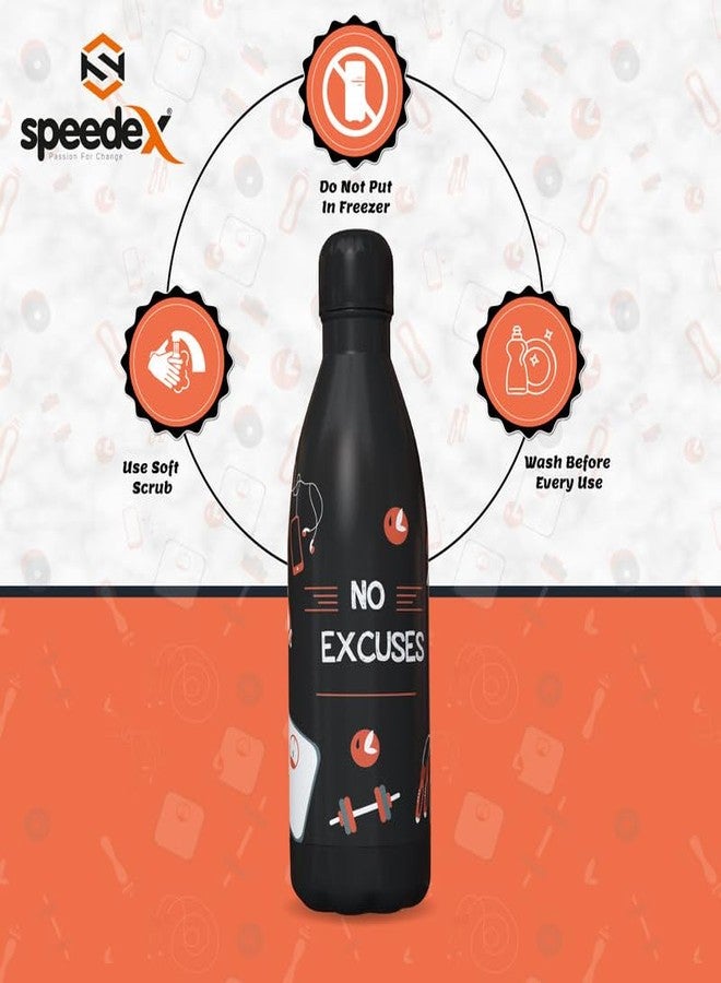 سبيديكس زجاجة ترمس سبيدكس - 500 مل، معزولة بتفريغ الهواء، مصنوعة من الفولاذ المقاوم للصدأ، مناسبة للأطفال والرجال والنساء - زجاجة ترمس مثالية للمدرسة والمكتب والسفر، لحفظ المشروبات الساخنة والباردة - مطبوعة - Image 5